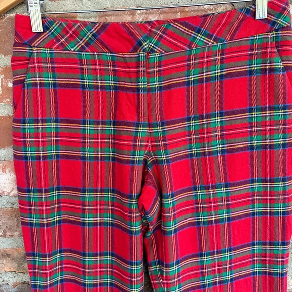 Vineyard Vines Jolly Plaid Cocktail Pants Tartan Size 4 Holiday Brushed Cotton - Picture 3 of 9